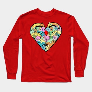 Doodle Heart Long Sleeve T-Shirt